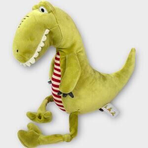 16" Bunnies by the Bay Green Later Gator Plush Striped Green Alligator Dinosaur